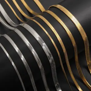 Stainless Steel Necklace Blade Chain Flat Snake Bone Chain For Male Female