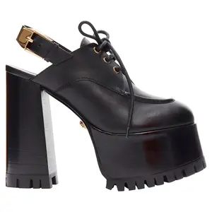 Pre-owned Versace Women's Versace buckle sling back platform loafer by Rebag