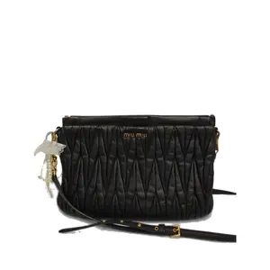 Pre-owned miumiu Smooth leather Shoulder Bags Kate Black Very Good S014260326097