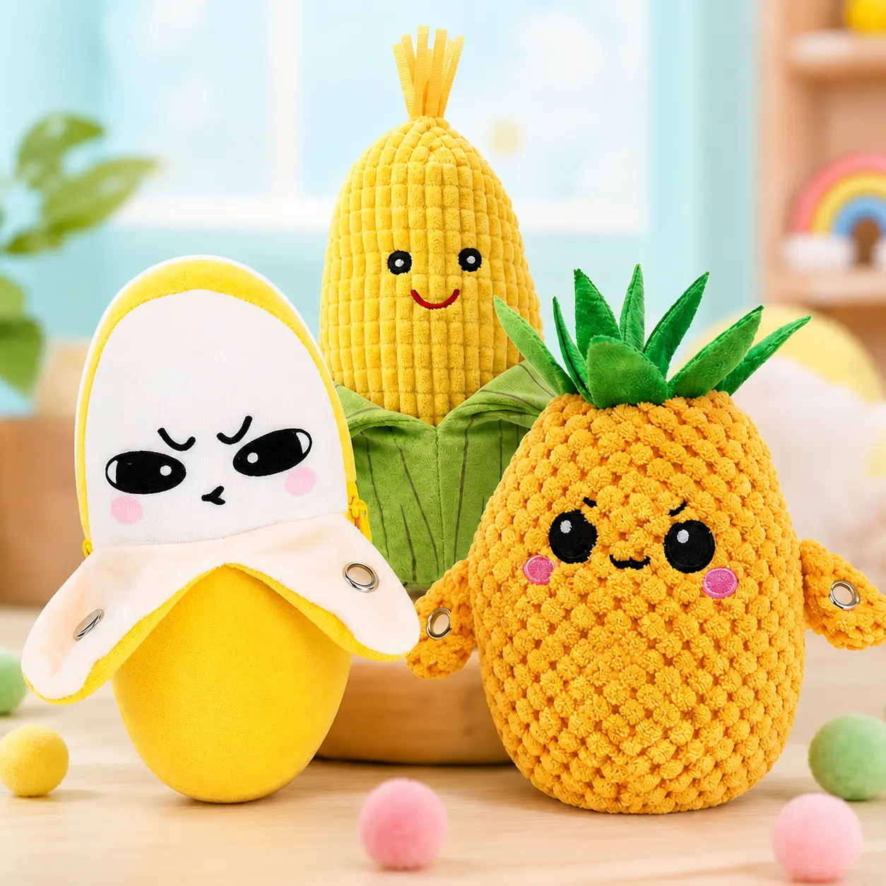 Fruit Vegetables Interactive Music Plush Toy Set - Electric PlushToys for Kids-Parent-Child Interaction Funny TalkingStuffedAnimals, Child Interaction, Couples &FriendsPrankToy, Children's Day Cute Gift for Boys Girls