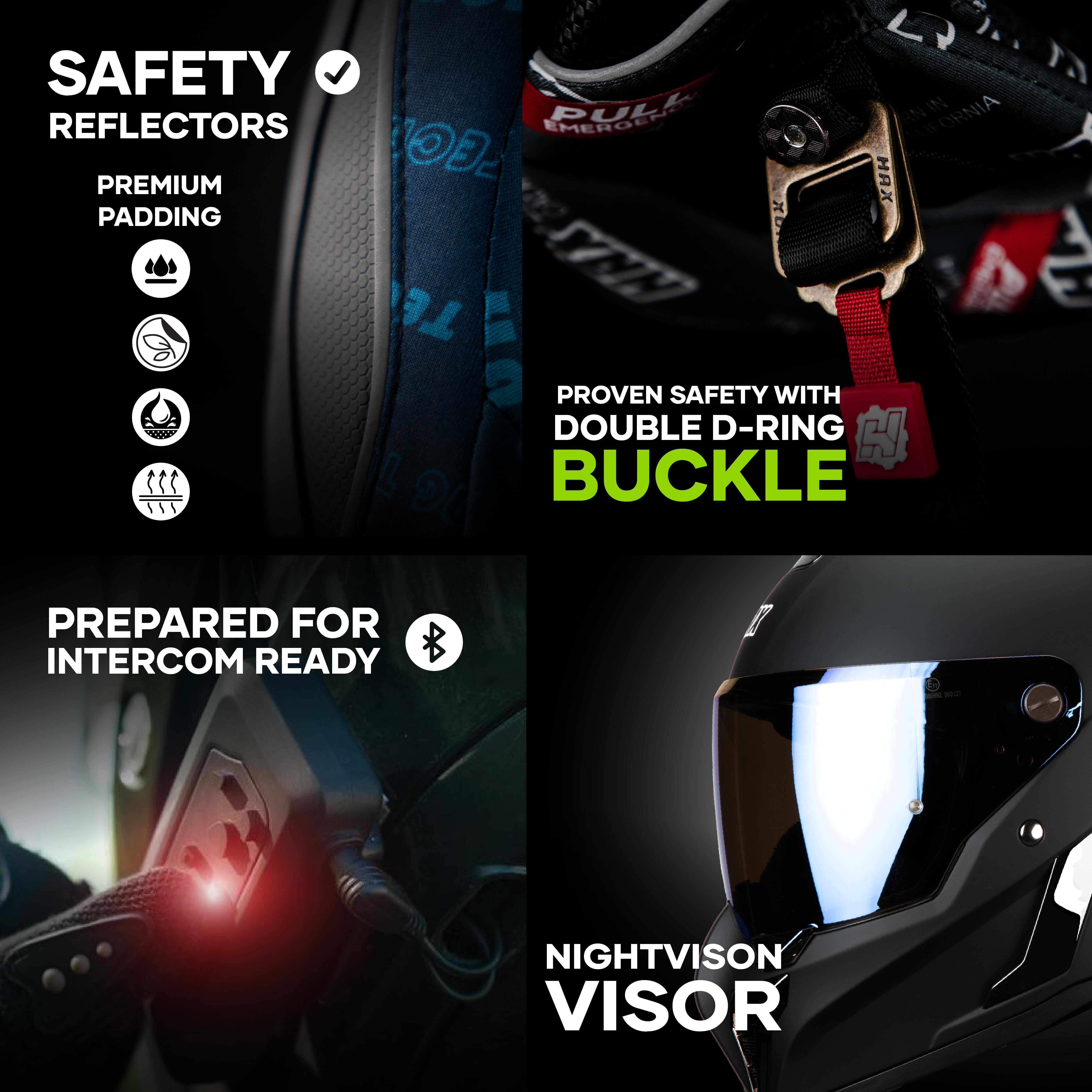 HAX Black Pearl Full Face Adult Motorcycle Helmets for Men with Pinlock Ready DOT ECE R.22.06 Approved Double-Certified Helmets comfortable fits