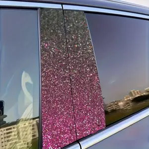 2 pieces of shiny car stickers, easy to tear and stick B-pillar protective decals, car B-pillar decal accessories, Decal for cars, Vehicle Exterior Decoration