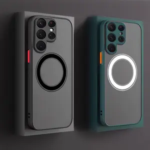 case For Magsafe Matte Case For Samsung Galaxy S10 S20 S21 S22 S23 S24 Plus Ultra Note 20 FE Shockproof Wireless Charge Cover phone cases cellphone protect