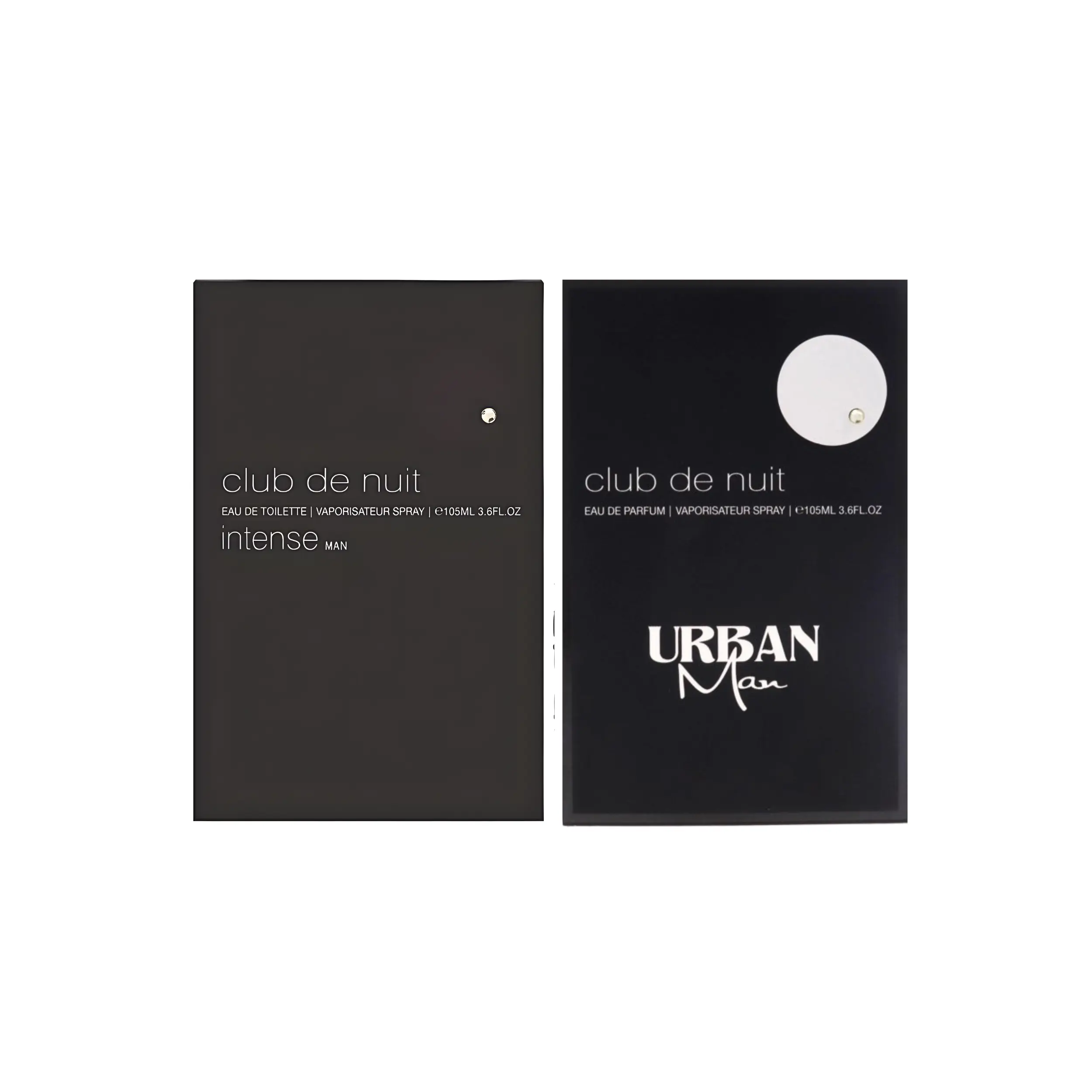 Armaf Men's 2-Piece Eau de Parfum Set - Club de Nuit Intense & Urban Man, 3.4 oz Each, Long-Lasting Woody, Citrus, Cedar, Amber, Ambergris, Jasmine, Lemon, Musk Notes, Intense & Urban Elixir, Alcohol-Containing, Fresh Clean Scent, Fragrance Sets, Youth, L