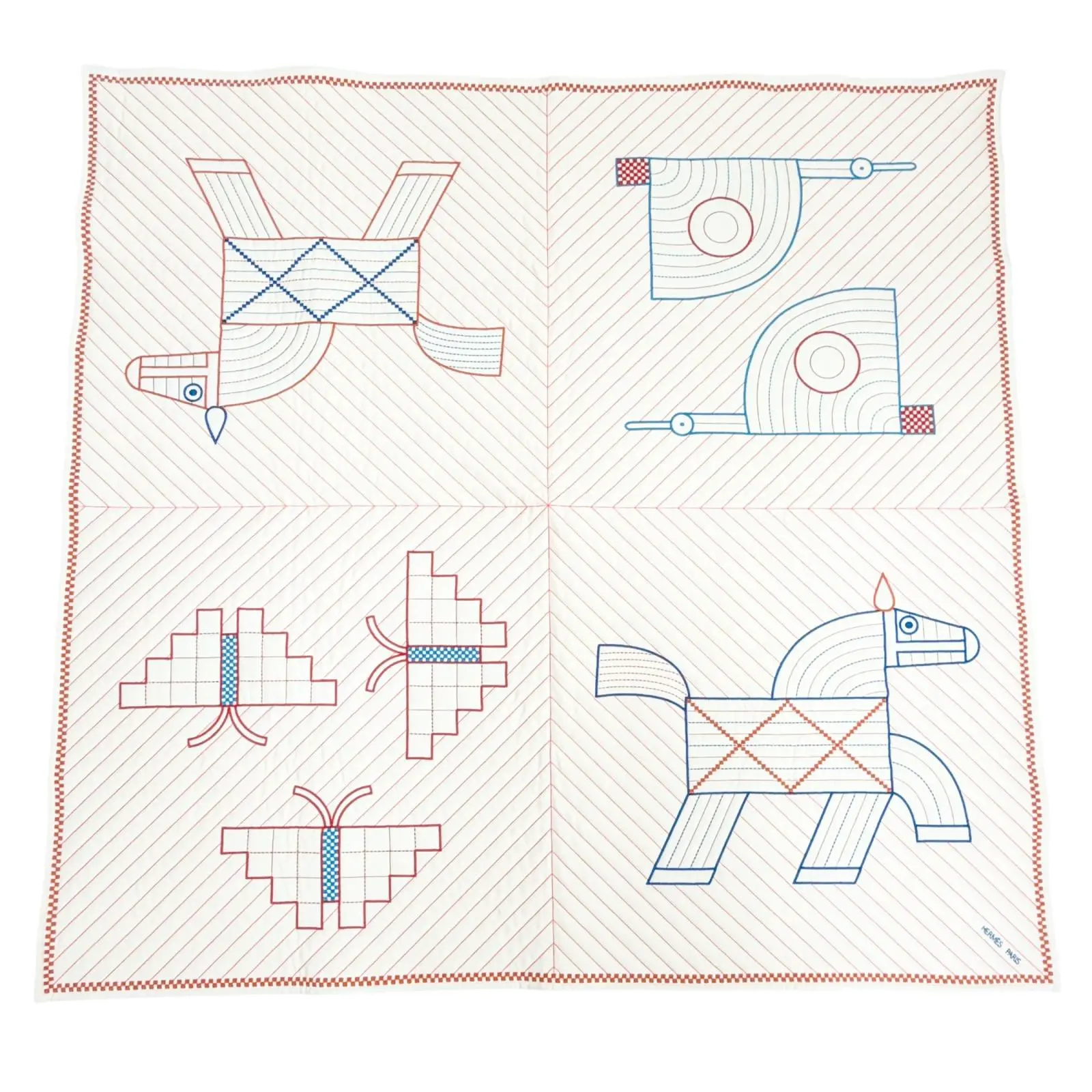 Pre-owned HERMÈS Wool Small Leather Goods Hermes Animo Natte Cashmere Blanket