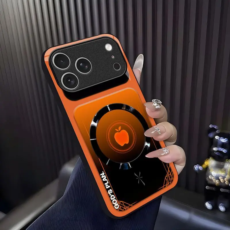 "God's Plan" MagSafe Smartphone Casing - Neon Cyberpunk Faith Magnetic Cover for iPhone 17 Pro Max, 975, Cellphone Handheld Accessories