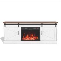 tv stand with fireplace together