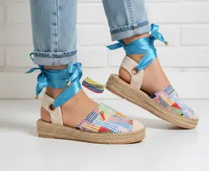 Peggy Colombian Alpargata Comfort Insole Lightweight Elegant Thin Foot Handcrafted Jute Sandals 15 cm Height Adjustable Buckle Closure - Shoe Flat Footwear