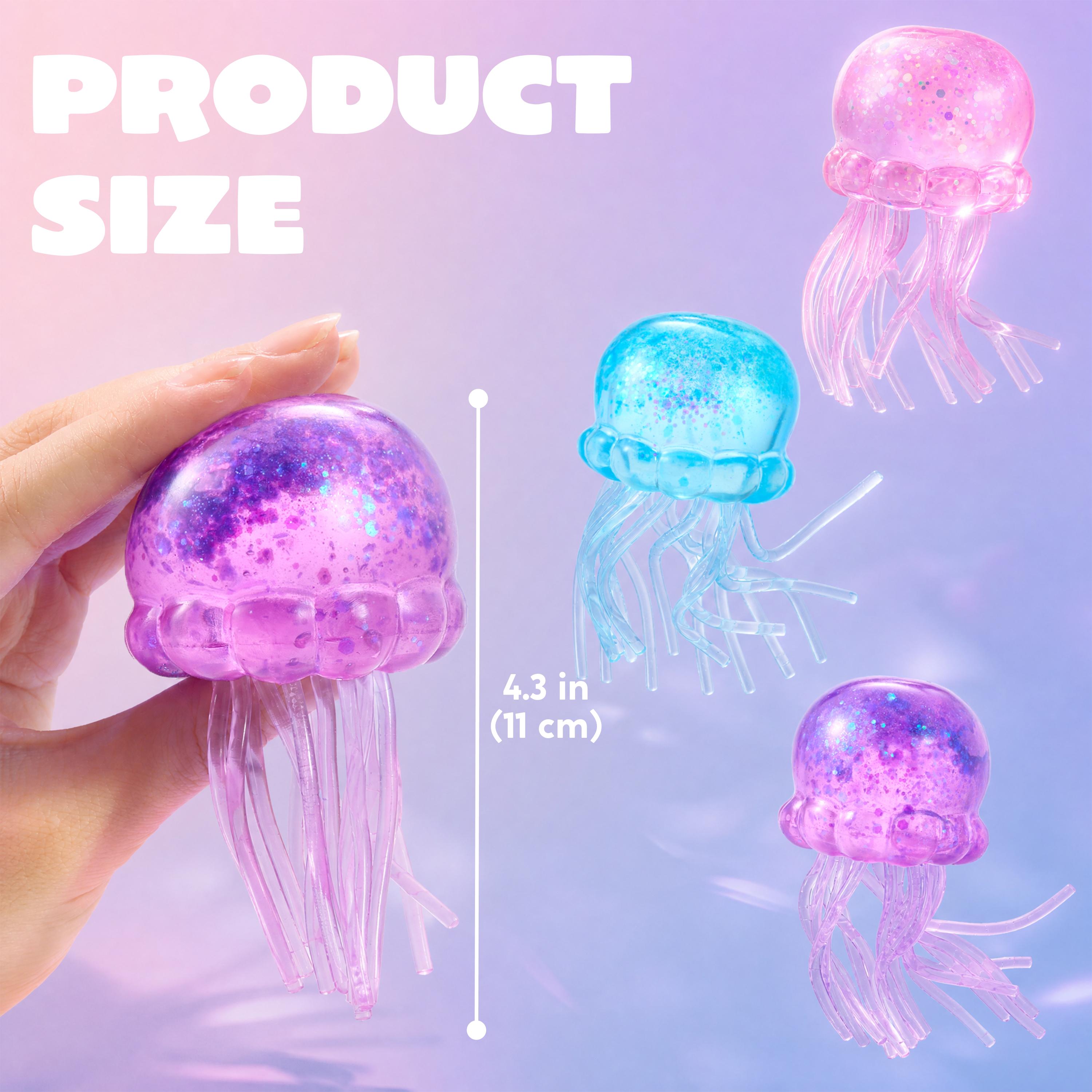 JOYIN 1PCS/3PCS Jellyfish Stress Relief Toys, Jellyfish Glitter Squishy Toy, Slow Rising Toy for Kids & Adults, Anxiety Relief Fidget Sensory Toy, Soft Squeeze Decompression Dough for Adults Gifts, Party Favors, Office Desk Decorations