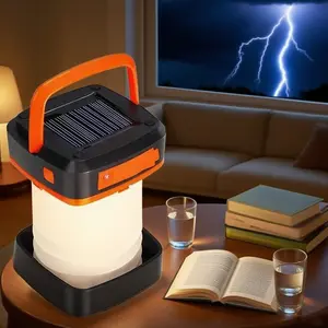 Foldable Solar & USB Charging Camping Lantern, LED Camping Lantern Rechargeable Portable Christmas Mini Collapsible Waterproof Hanging Light, Power Bank for Indoor Outdoor Camping Use, Travel Accessories