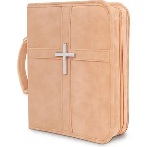 PU Leather  Cover Case with Phone Pocket for Men & Women, Durable Protective Book Cover, Fits  Standard Bibles, Brown