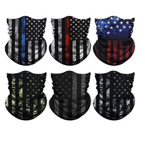 Yeomoo 6-Pack Unisex Seamless Microfiber Breathable Neck Gaiters - Striped Pattern, Biker Face Covers, Hiking Outdoor Sports Neck Gaiter Headwear, Windproof, UV Sun Protection, Cooling, Universal 1 Size All Seasons
