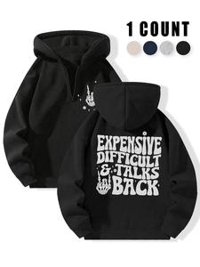 women's letter print drop shoulder hoodie, fashion casual cozy hooded sweatshirt for daily holiday outdoor wear, hoodies for women, women clothing for fall & winter, graphic hoodies, streetwear hoodie