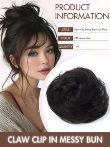 Claw Clip In Messy Bun Human Hair: Time-Saving Hairpiece with Secure 8-Tooth Clip, Easy to Wear, Changeable Hairstyles, Touch Soft & Natural Invisible Blend for Busy Mornings. Silky Hair Extensions