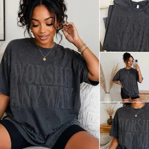 Worship Anyway Puff Print Oversized Tee