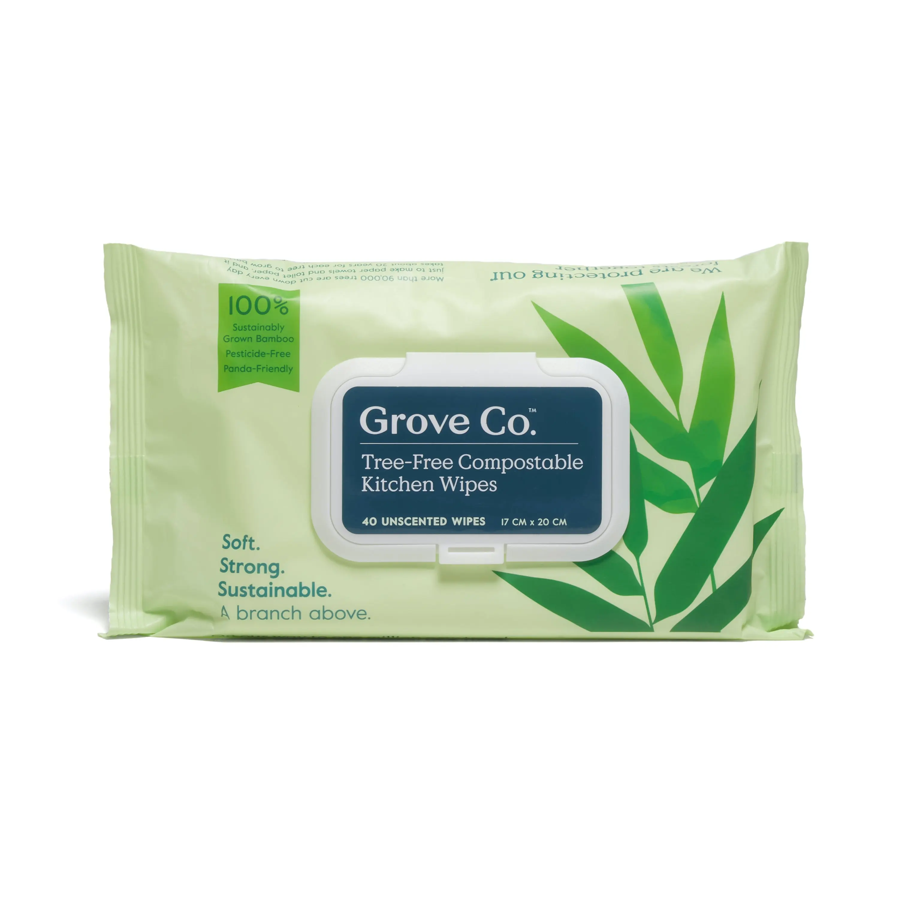 Bamboo Compostable Kitchen Wipes, 40 wipes per pouch