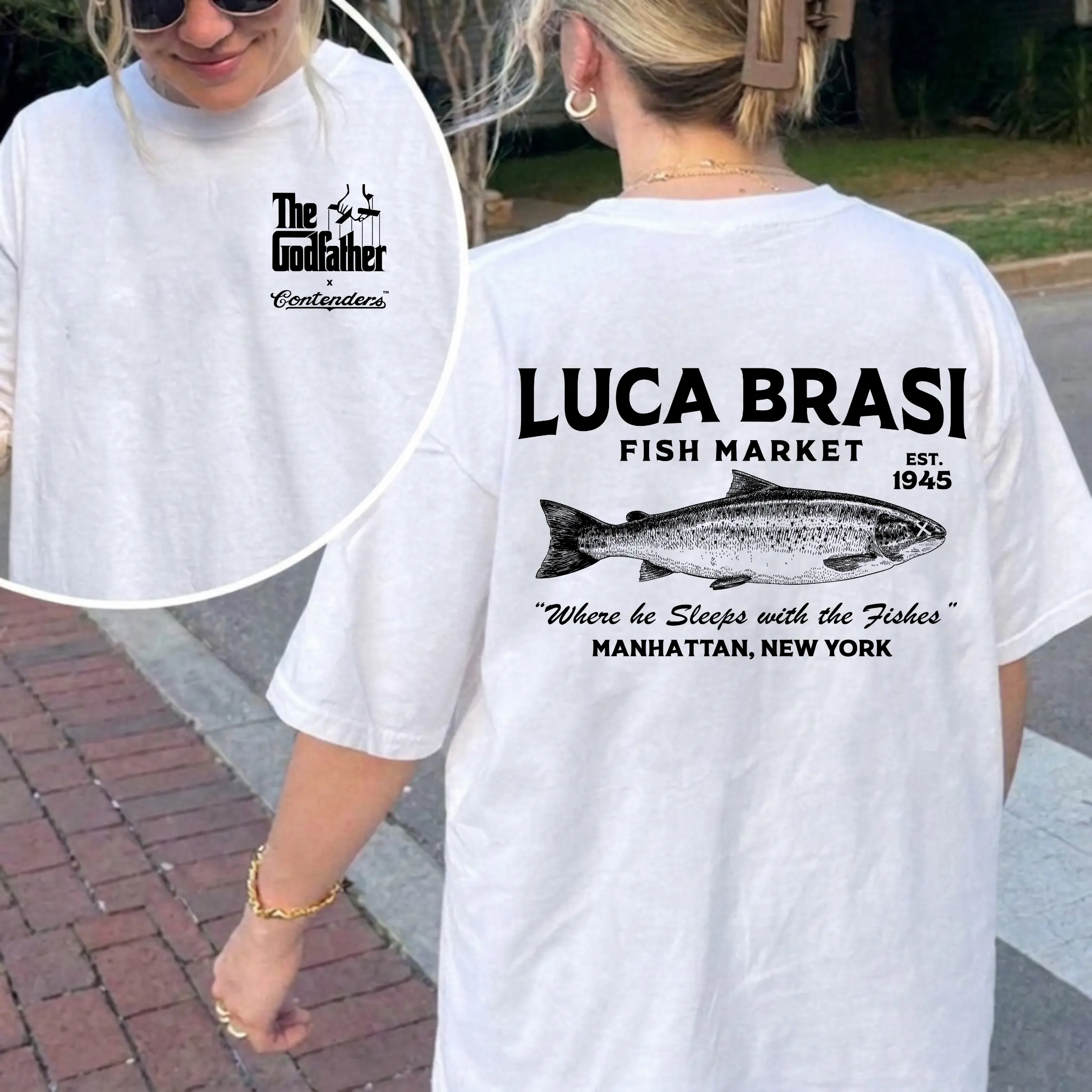 Contenders Clothing Men's The Godfather Luca Brasi Funny Graphic Tee, Officially Licensed Short-Sleeve Top in Soft Cotton Jersey, Menswear, Funny Graphic Tees, Shortsleeve, MADE IN USA