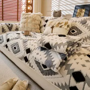 1 Pc Bohemian style Sofa Cover, Soft Washable Couch Protector, Non Slip Sofa Cushion Throw Blanket,  Pet Friendly Sofa Mat, Anti-Scratch  Sofa Slipcover Pad for Sectional, Armchair, Loveseat , Durable Furniture Cover for All Seasons, Sofa Couch Covers