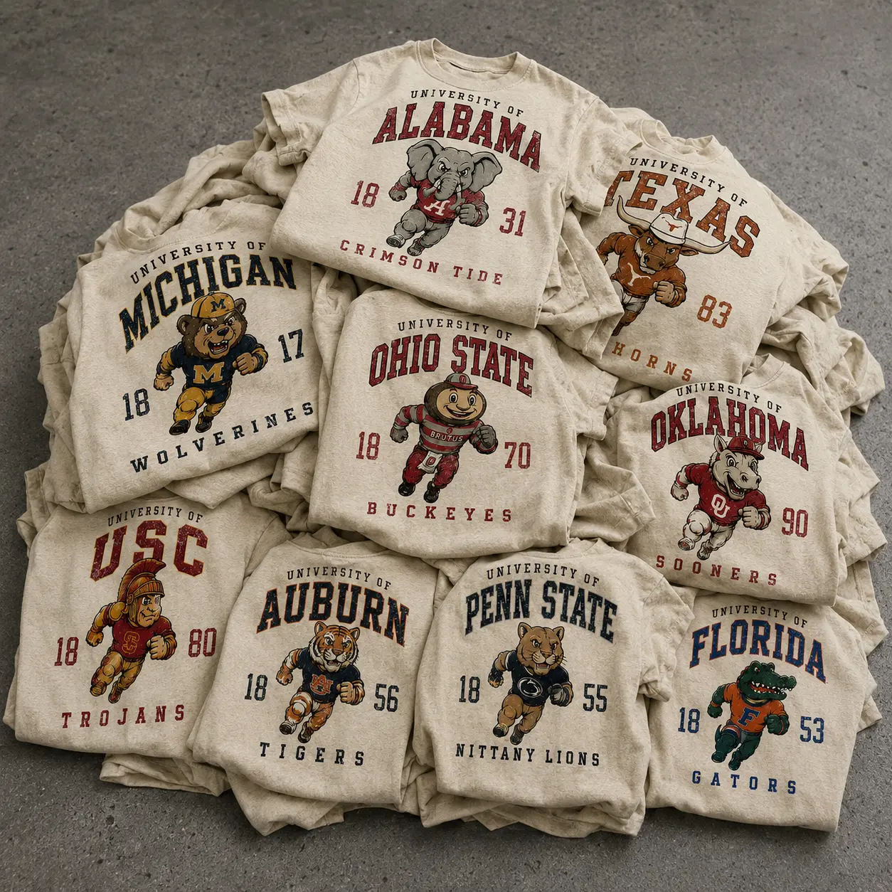 Vintage University Mascot Graphic T-Shirt, Retro College Football Fan Tee, Distressed Washed Sand Cotton Shirt, Classic Campus Spirit Apparel, Athletic Heritage Unisex Top, Game Day Streetwear, Vintage Sports Graphic Tee, Alumni Pride Gift