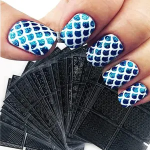 Nail Stencils for Nail Art Reusable,Nail Vinyl Stencils Sticker 144 Pieces 72 Designs,Hollow DIY Manicure Decoration Decals French Tip Nail Guides Supplies（24 Sheets）. springtok