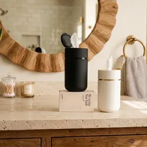 The Semmi Set - BPA-Free Reusable Wipe Dispenser with 100 Plant-Based Flushable, Hypoallergenic Wipes