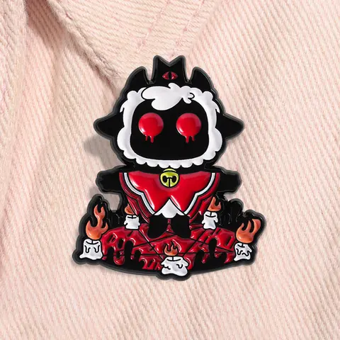 Cult of the Lamb AVG Game Enamel Pin Alloy Brooch Pin Lamb Leader Game Peripheral Metal Brooch Lapel Pins Lapel Backpack Badge Fashion Jewelry Accessories Gift for Gamer Friends