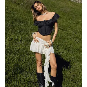 Flirty Fit Ruffled Lace Mini Skort