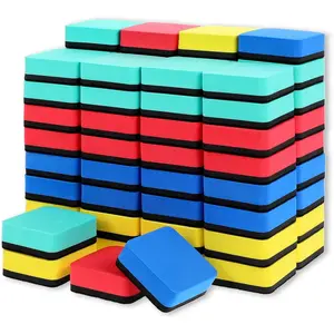 72 Pack Mini Magnetic Dry Erase Erasers Bulk, 4 Color Set 2 x 2 Inch Small Whiteboard Erasers for Kids, Perfect for Classroom Dry Erase Board Cleaning