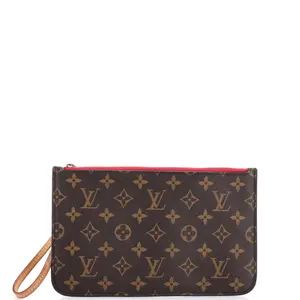 Pre-owned Louis Vuitton Canvas Coated Small Leather Goods Neverfull Pochette Monogram Canvas Large by Rebag