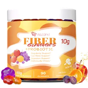 Migcopat Fiber Gummies 10G with Probiotics 30 Billion CFU | ACV + Vitamin C + Inulin Fiber Supplement | Sugar Free Fruit Flavored Gummies | Supports Digestive Health, Gut Health & Daily Wellness | 90 Count