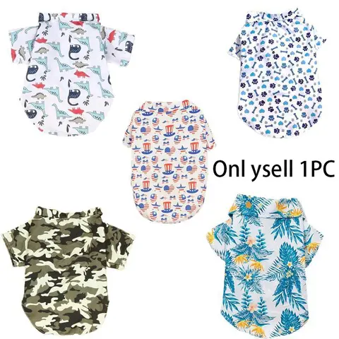 Multicolor Shirt for Small and Medium Dogs, Polyester Dog Outfit for Holidays, Travel, Home and Parties, Husky Clothes
