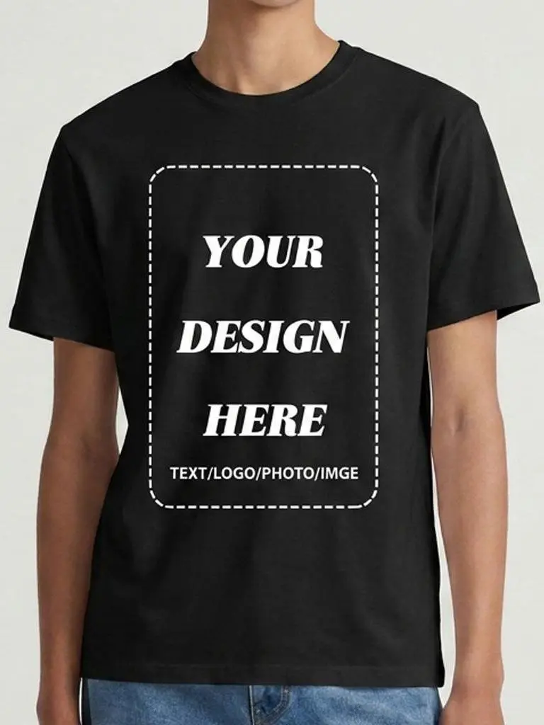 Carpesun Unisex Custom Cotton tshirts for Men Women,Design Your Own Personalized Tee Single Side Print, Upload Your Photo Text Logo to Customize, Soft round-neck Cotton Short Sleeve, Customized Gift Shirt for Wedding Company Daily Gifting vintage