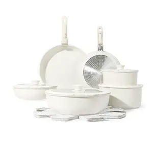 Carote Nonstick Cookware Sets, 17 Pcs Granite Non Stick Pots and Pans Set with Removable Handle