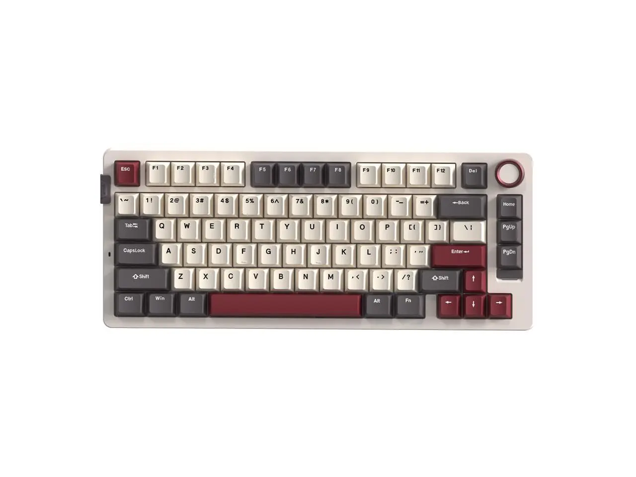 Rosewill Neon S75 Wireless Mechanical Gaming Keyboard, 80-Key Layout w/ Volume Knob, Bluetooth / 2.4GHz / USB-C, Hot-Swappable Red Switches, RGB Backlit, 6000mAh Battery, Windows & macOS, White