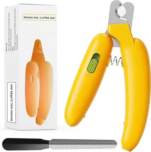 Dog Nail Clippers,Dog Nail Trimmers for Small Medium Dogs and Cats - Professional Grooming Tool with Safety Lock, Sharp Stainless Steel Blade Prevents Splitting，Includes Nail File (Yellow-mini)
