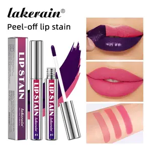 Lakerain Silver Color Peel-Off Lip Gloss, Lip Stain Tint, Long-Lasting Waterproof Matte Lipstick, Non-Fading Cup-Stick Proof, 3 Colors Available