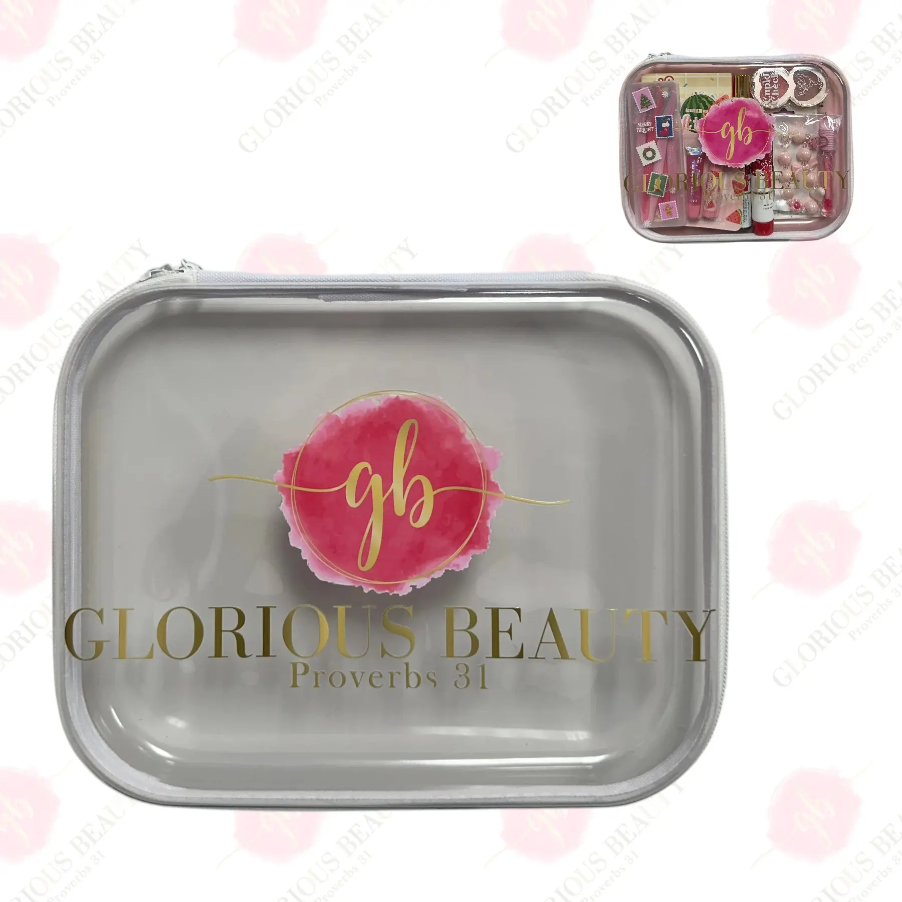 Glorious Beauty Cosmetic Zipper Case Bundle