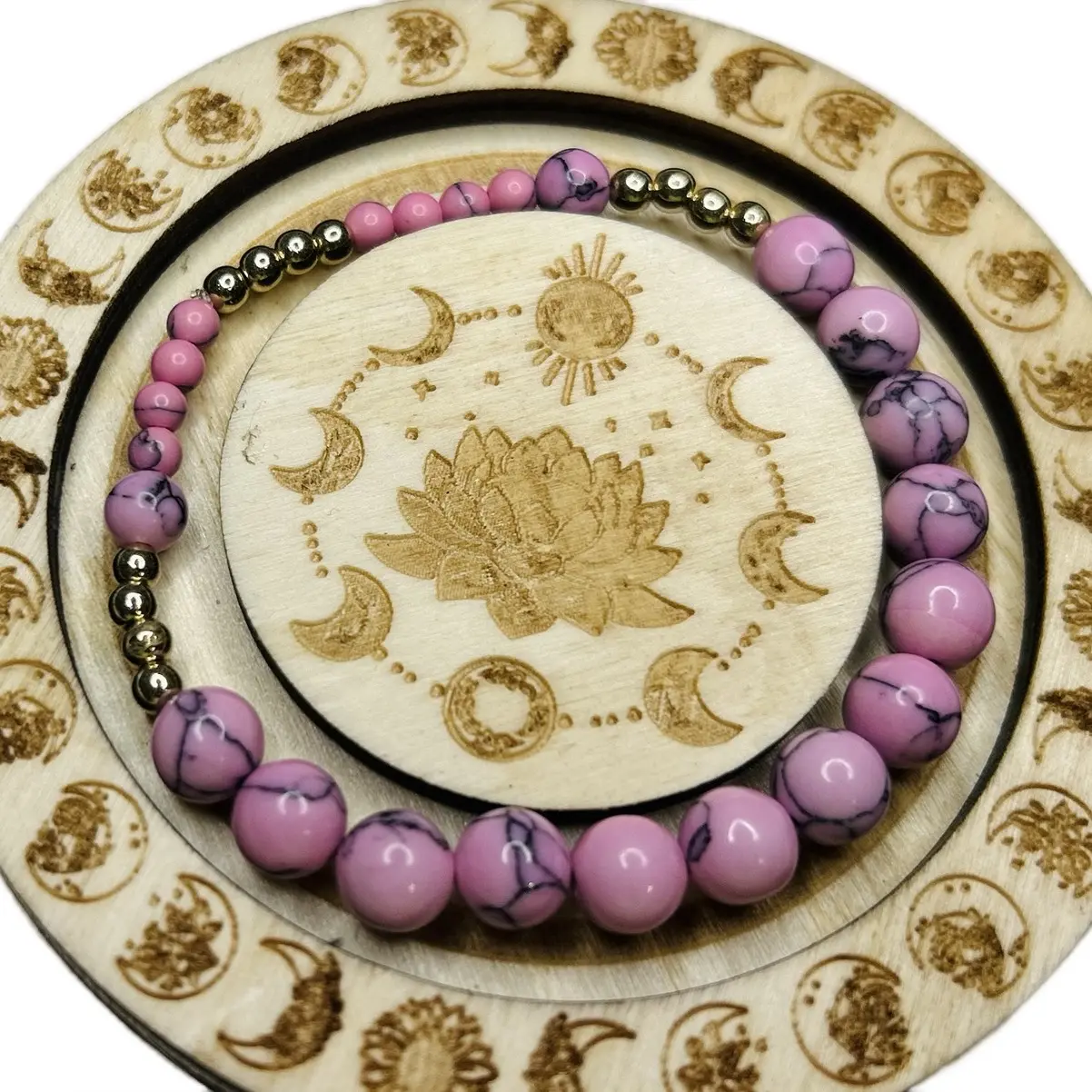 Handmade Pink Turquoise Bracelet for Women
