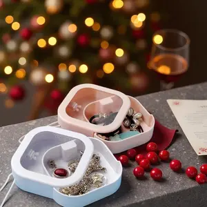 2pcs Reusable Jewelry Storage Box Jewelry Box Portable Travel Push Box Hair Accessories Cosmetics Storage Box Multi functional Desktop Organizing Box