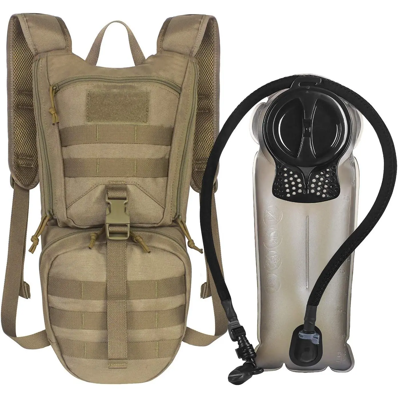 Tactical Hydration Packs Backpack 1050D with 3L Water Bladder, Thermal Insulation Pack Keeps Liquid Cool up to 4 Hours for Hiking, Cycling, Hunting and Climbing