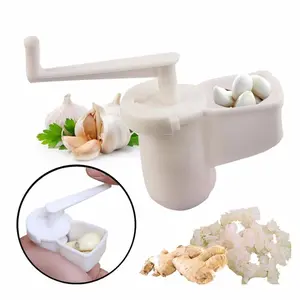 Manual Hand Crank Garlic Press, 1/2 Piece Home Kitchen Tool, Crush Grind Mince Garlic Ginger, Easy to Use Food Processor