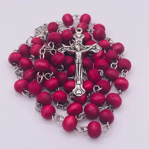 Scented Rose Rosary featuring The Jerusalem and Crucifix Cross.