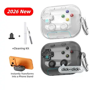 For AirPods Pro 3 Case 2025, with Pressable Button, Safety Lock & Phone Stand for Apple Air Pod Pro 3 4 Gen Cover, Cool Funny Gifts Case for Women Men to Relief Stress or Pass The Time