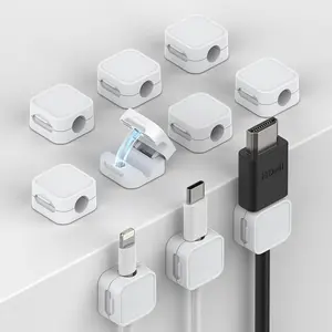 10 Pack  Cord Organizer,   Clips for Desk  Management, Cord Holder for Nightstand, Wire Management  Holder for Charger Holders, Adhesive Cord Organizer Clips