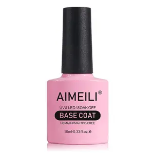 AIMEILI Nutrition Base Coat Soak Off U V LED Hema Free Cruelty Free Vegan Gel Nail Polish 10ML