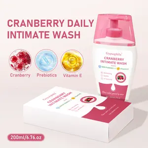 Gypsophila Cranberry Intimate Wash for Women, Cranberry Gentle Formula, pH-Balanced Daily Feminine Cleanser with Vitamin E, Refreshing Feminine Care, 200ml