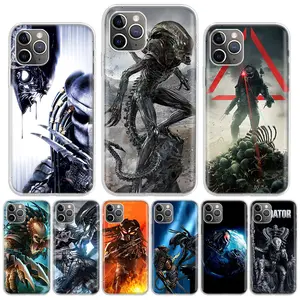 Alien Vs Predator Painted Silicon Call Phone Case For iPhone 17 16 15 13 12 11 Pro Max 14 Plus