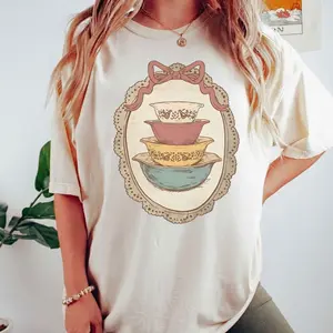 Vintage Thrifted Pyrex Dishes T-shirt, Grandma Core Shirt, Coquette CottageCore Oval Frame 90s Shirt, Homestead Mama, Graphic Streetwear T-shirt, sT297854