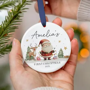 Baby First Christmas Ornament,  Personalised Christmas Bauble Keepsake, Baby 1st Xmas Decoration, New Baby Gift, 1st Christmas Gift 2025