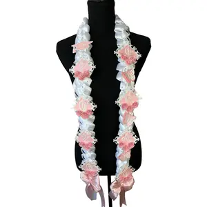 2026 White & Pink "Butterfly" Graduation Lei | Keepsake
